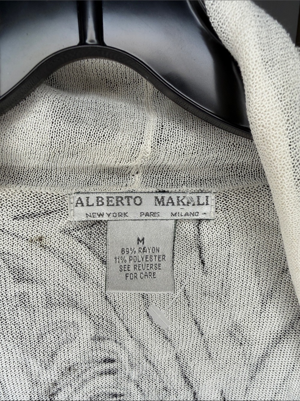 Alberto Makali White & Black Swirl Open Front Cardigan - Picture 4 of 8